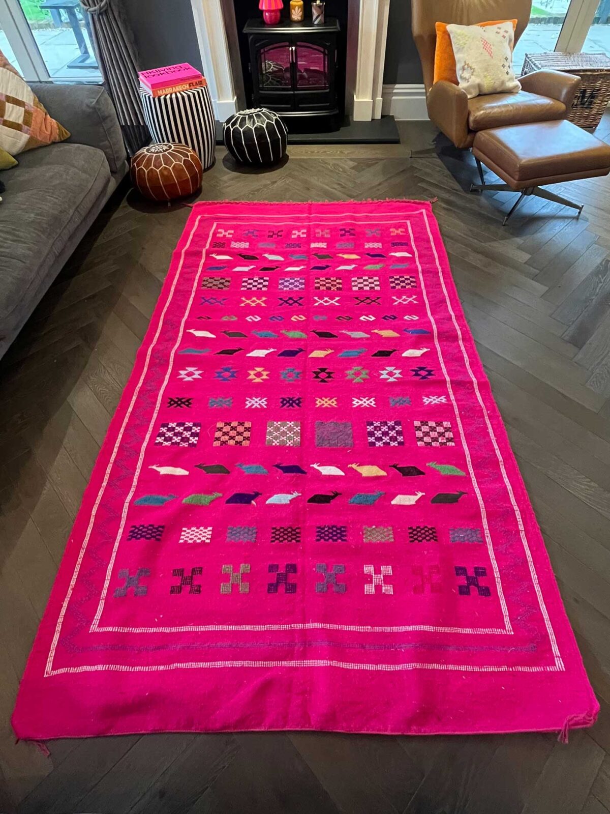 Vintage Moroccan Rug - Fuscia