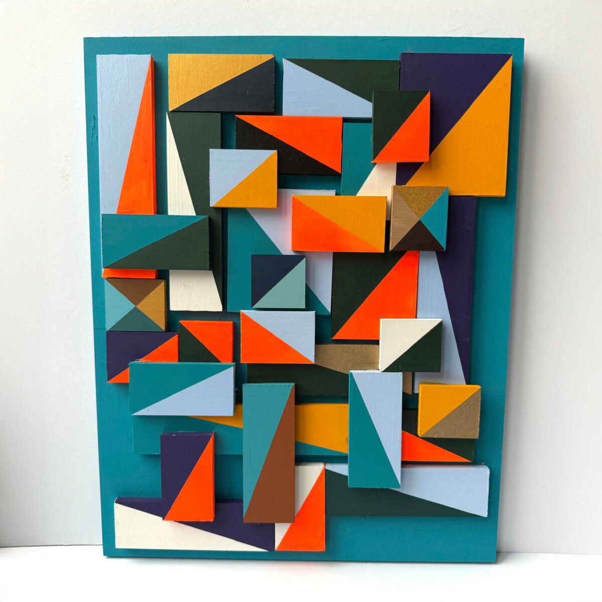 Abstract Geometric Art - Teal, Orange, Blue, Mustard