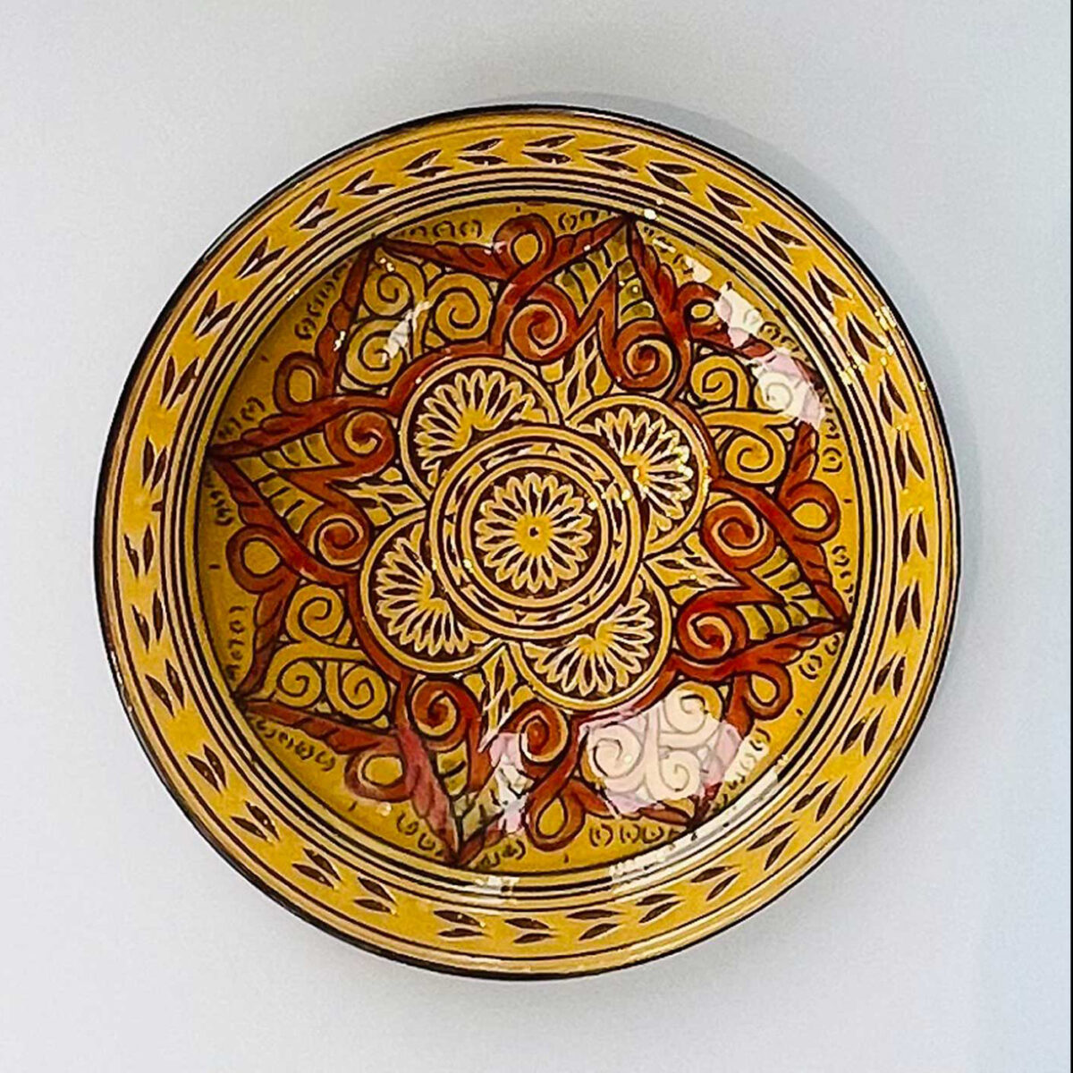 Ceramic Plate- Orange and Mustard