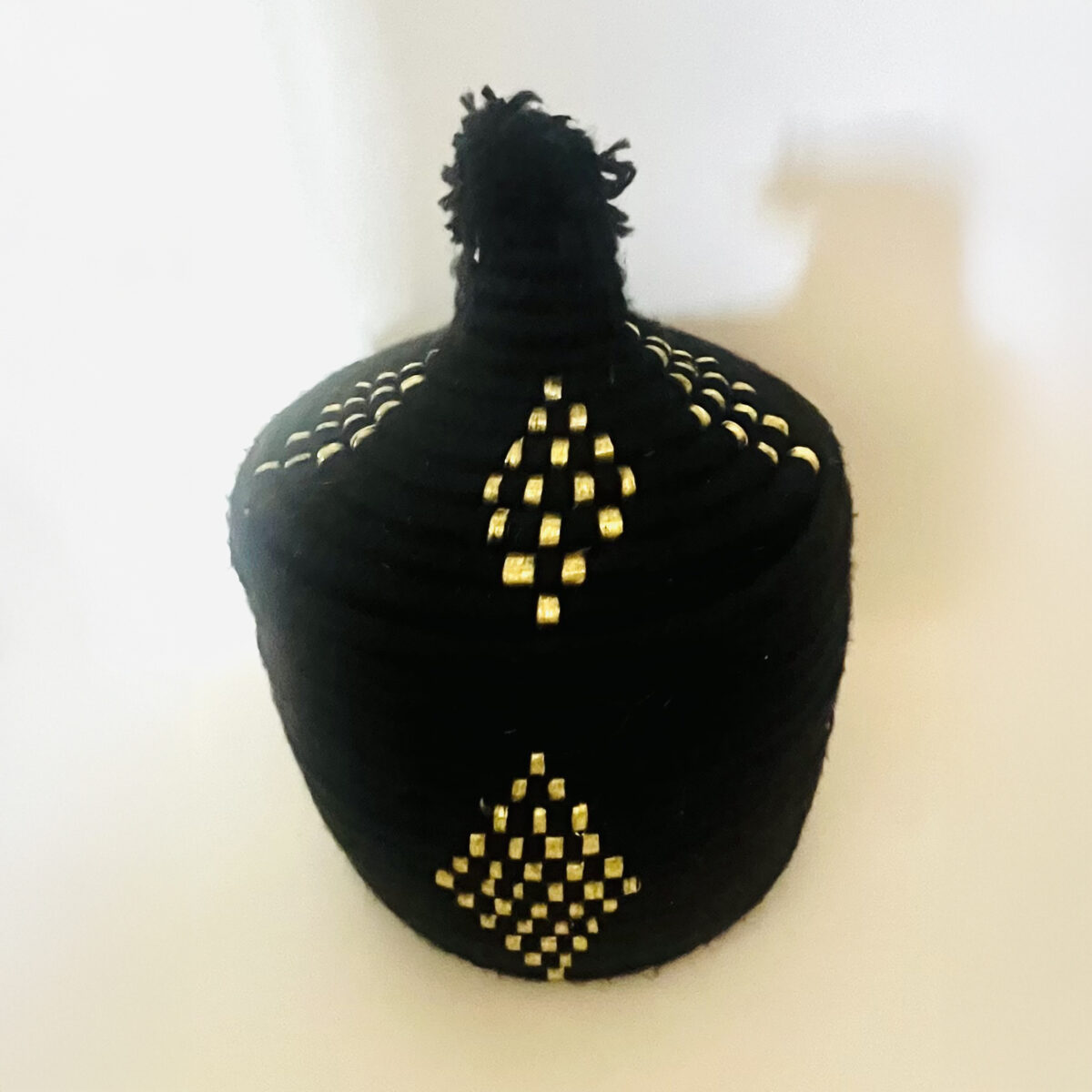 Wool Pot/Box - Black and Yellow