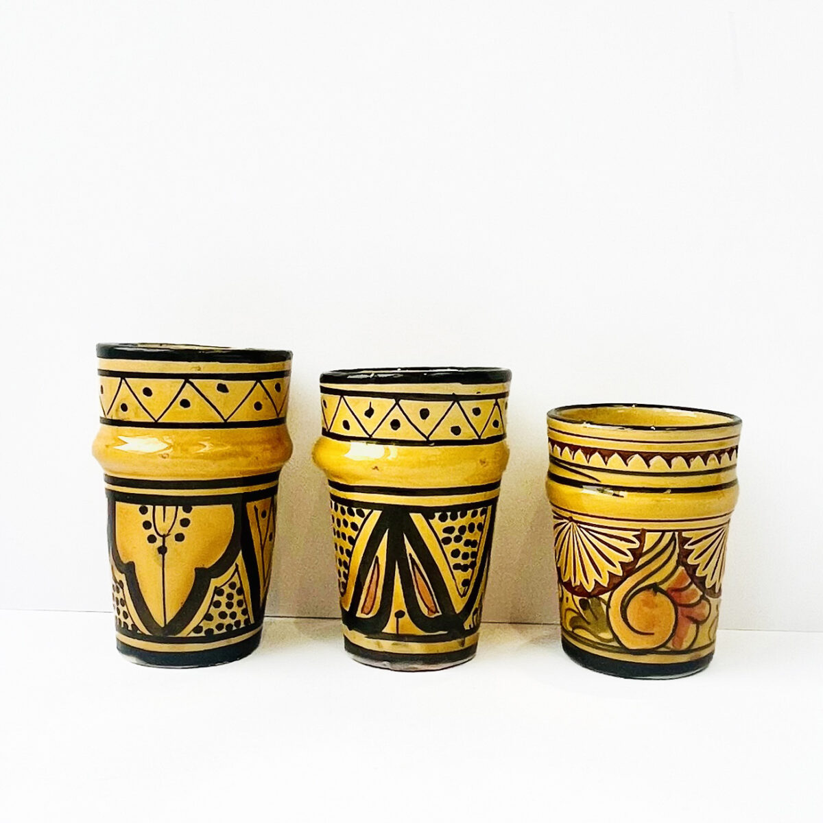 Ceramic Tumblers - Set of 3 Yellow