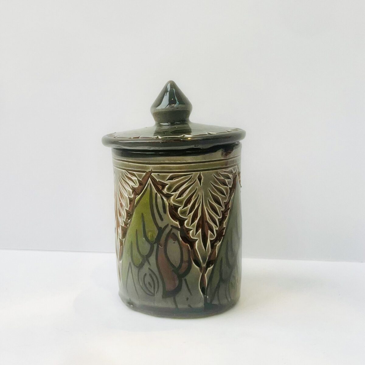 Ceramic Jar - Olive Green