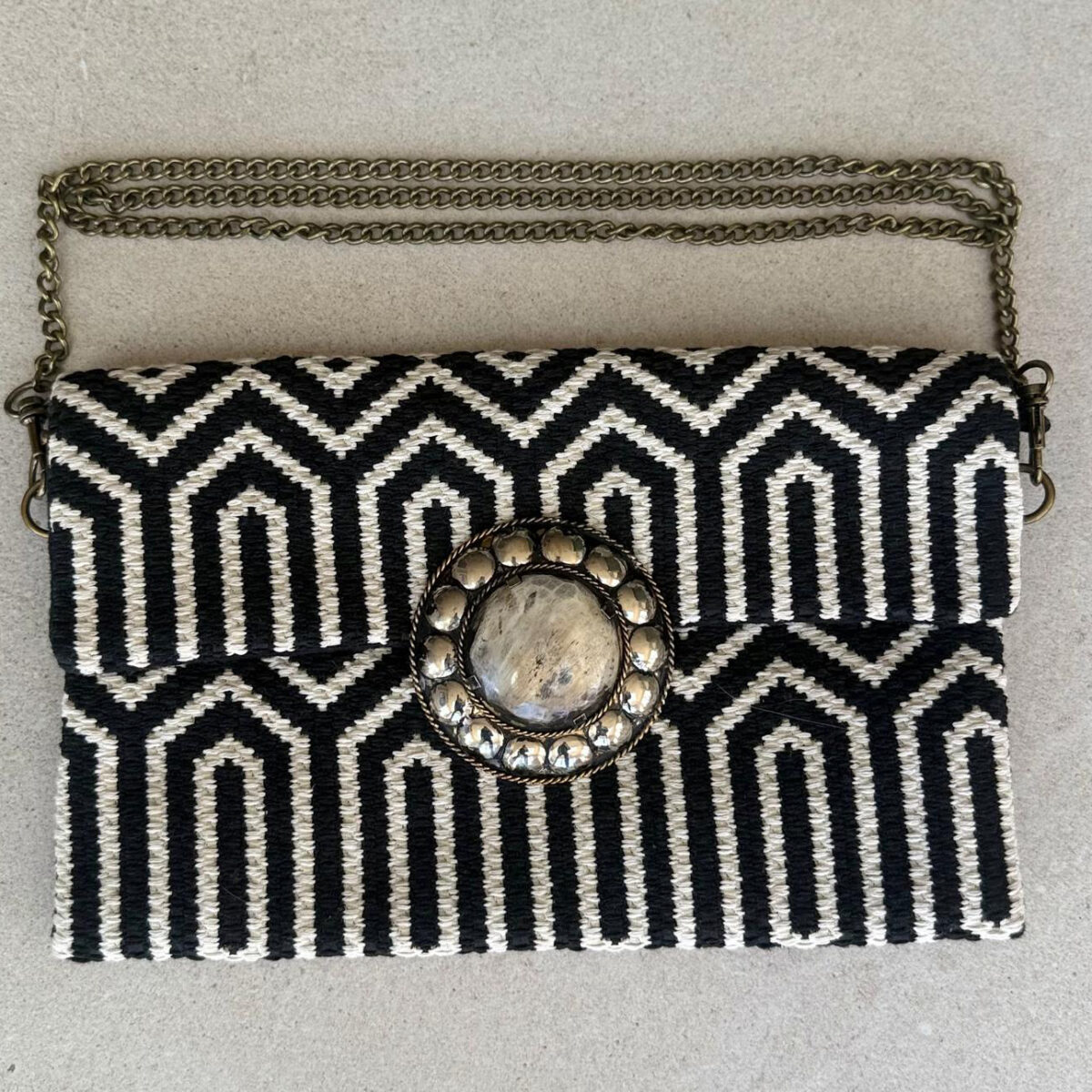 Black and White Geometric Pattern Bag